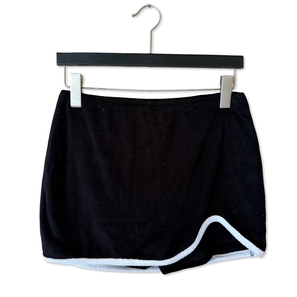 Nia The Brand Serena Skort Black mini skirt terry cloth shorts Revolve M - Picture 5 of 10